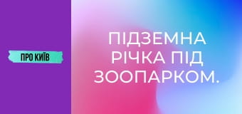 Підземна річка під зоопарком. Струмок Піщаний.