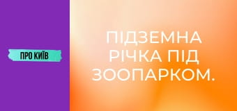 Підземна річка під зоопарком. Струмок Піщаний.
