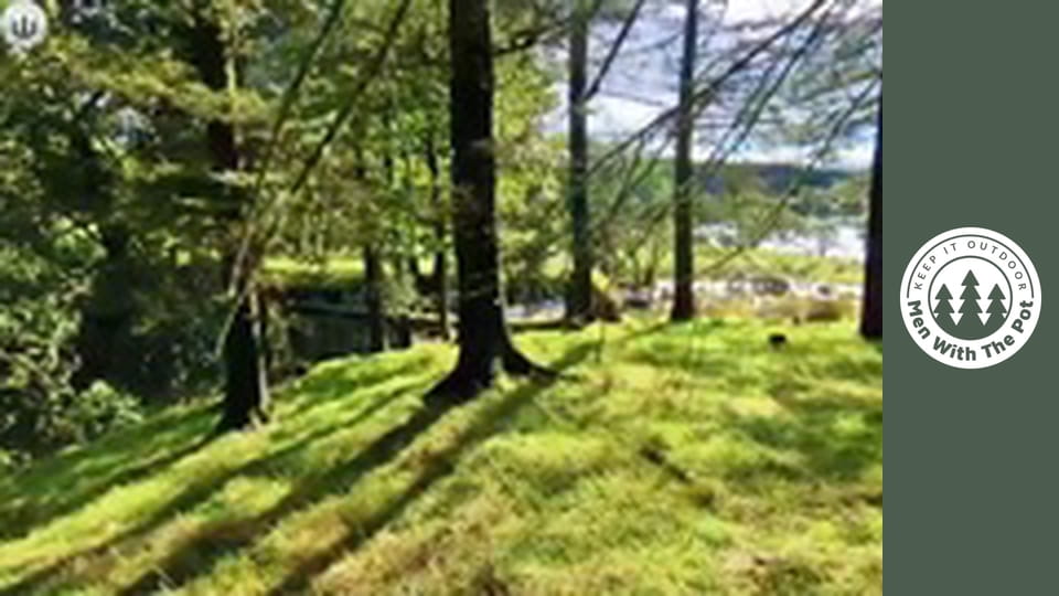 CAMPING after Storm, cooking meatloaf in Forest