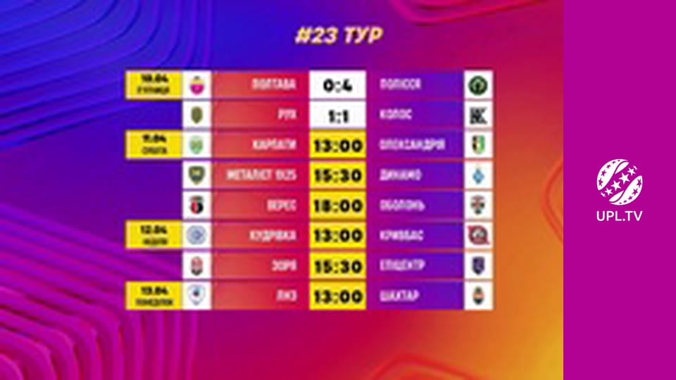 УПЛ: VBET. Матч-центр. Пряма трансляція.