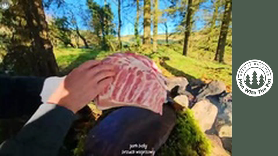 The Juiciest Pork Belly in the World, prepared outdoors