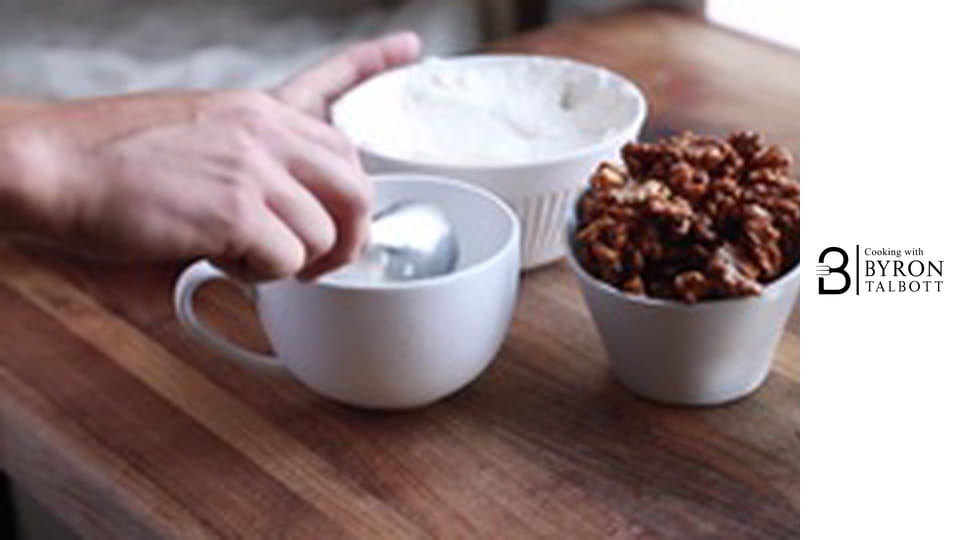 Walnut Crusted Chilean Sea Bass and Honey Candied Walnut Ice Cream